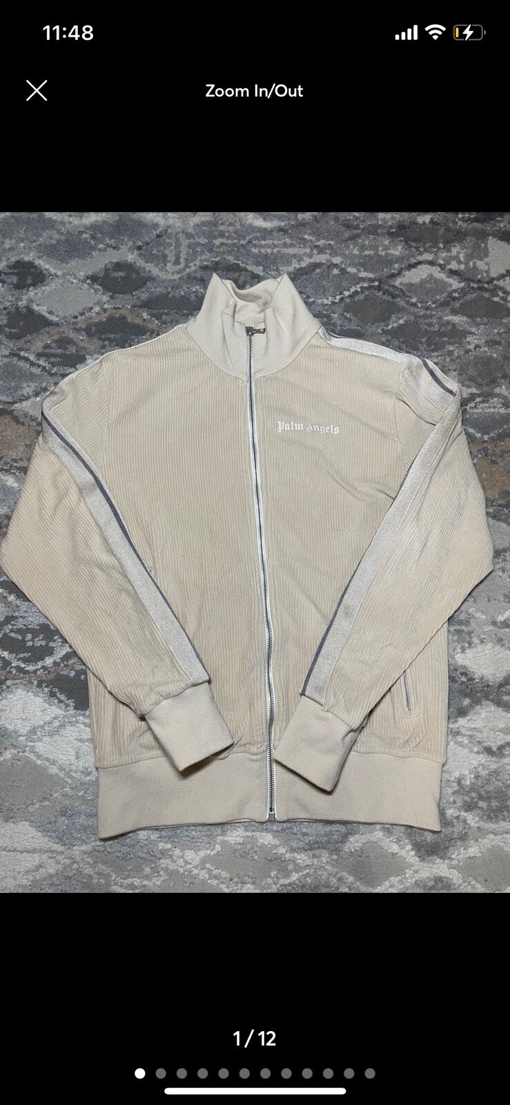 RARE Palm Angels Logo Printed Corduroy Track Jacket SIZE small