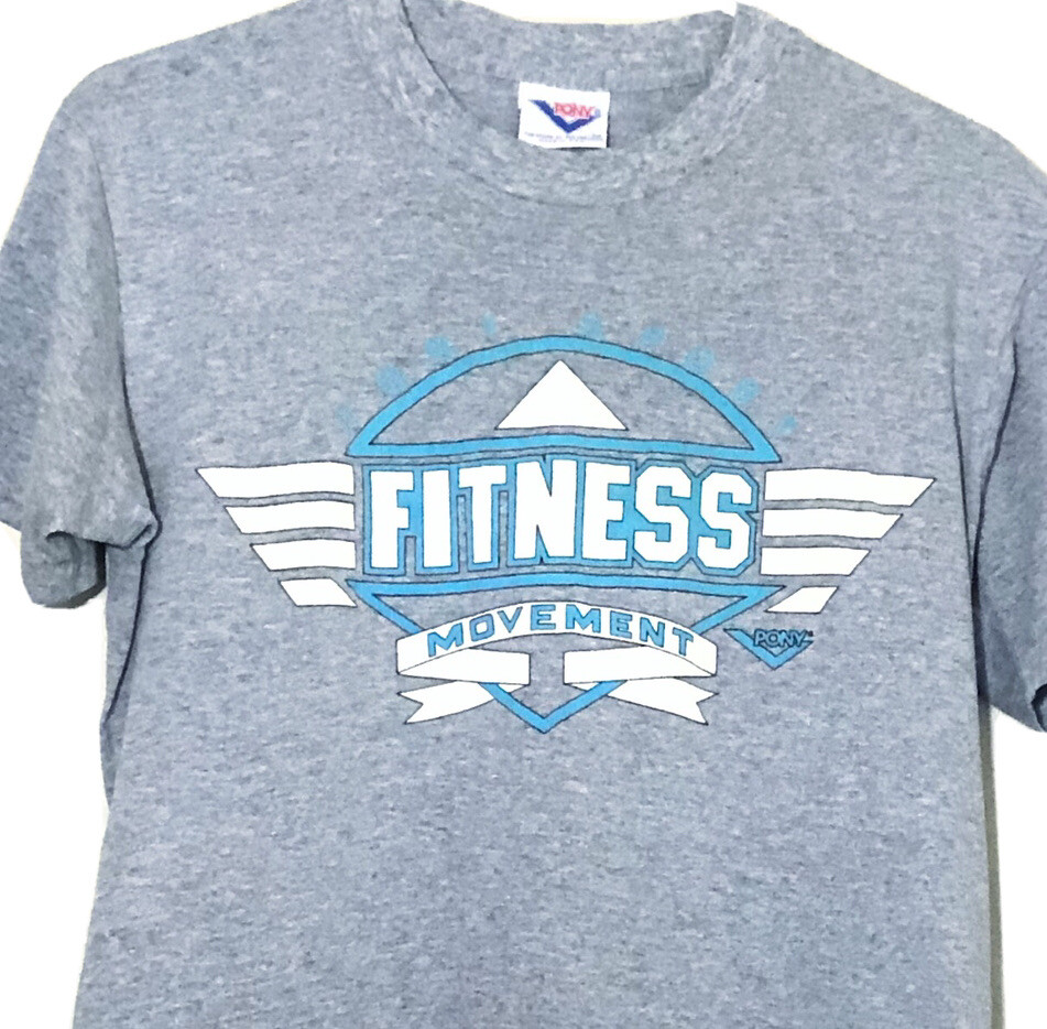 T shirt PONY Sport uomo MEDIA vintage anni '90 movimento fitness punto singolo E5