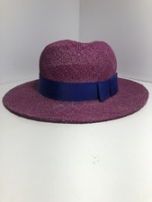 Vintage Liz Claiborne Accessories Women  s Straw hat Purple Fuchsia Pink One Size