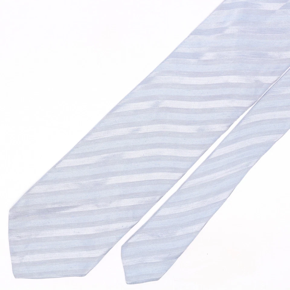 Corbata tejida a rayas de cristal azul claro GC Internazionale para hombre  Foto 2 de 4