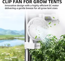 Clip Fan 6-Inch Grow Tent Fan Adjustable 90° Angles 15W 2-Speeds Control