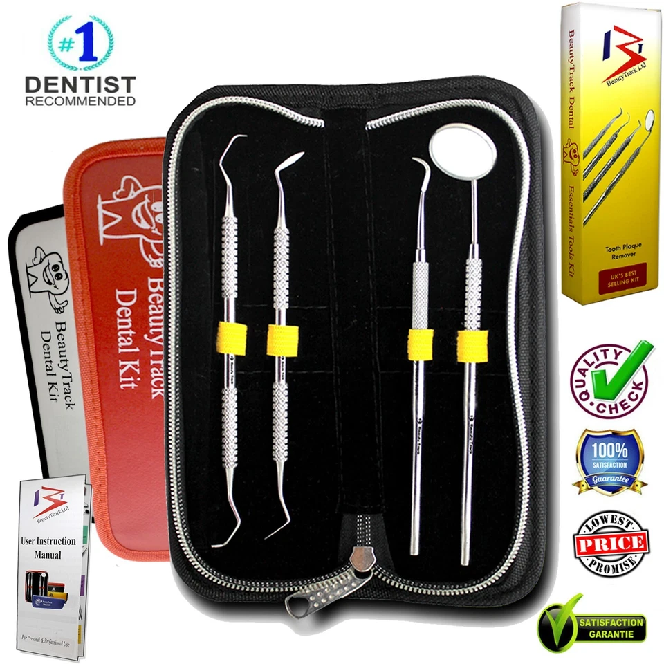 Dental Tooth Cleaning Set Dentist Scraper Pick Tool -Calculus Plaque Remover Kit
