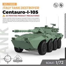 SSMODEL SS72695 1/72 25mm Military Model Kit Italy Centauro-I-105 Tank Destroyer