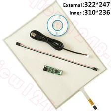 15" 15 inch 322x247mm 4Wire Resistive Touch Screen Panel USB kit for monitor