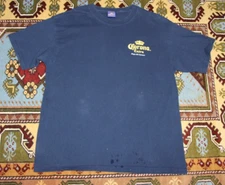 Corona Extra Beer  Mens Sz  XL Blue Playa del Carmen Double Sided T-shirt