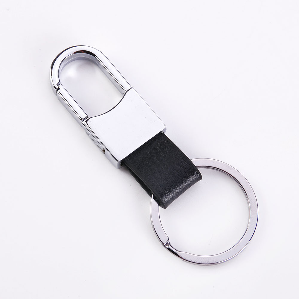 Black Alloy Metal Keychain Key Ring – Fashion Car Accessory (1 Piece)