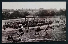 Postcard RPPC Real Photo - Bandstand Queen's Park Glasgow
