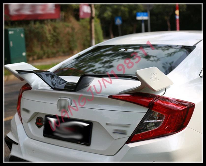 Alerón de bate trasero ABS rojo + negro apto para Honda Civic 2016-2020 Foto 3 de 4