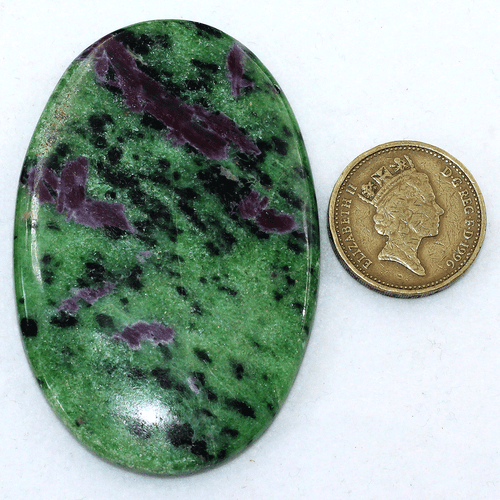 204 CT Rubí Natural Zoisita Sin Tratar 65mmx43mm Gran Tamaño Ovalado Cabujón ... - Imagen 3 de 12