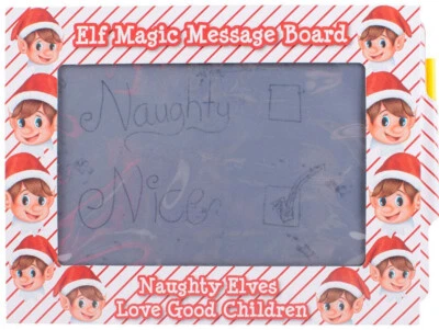 PMS Christmas Elf Magic Slate Message Board Elves Behavin' Badly Erasable Sketcher