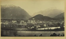 Tirage albuminé Garcin. Interlaken et la Jungfrau. Suisse. Switzerland