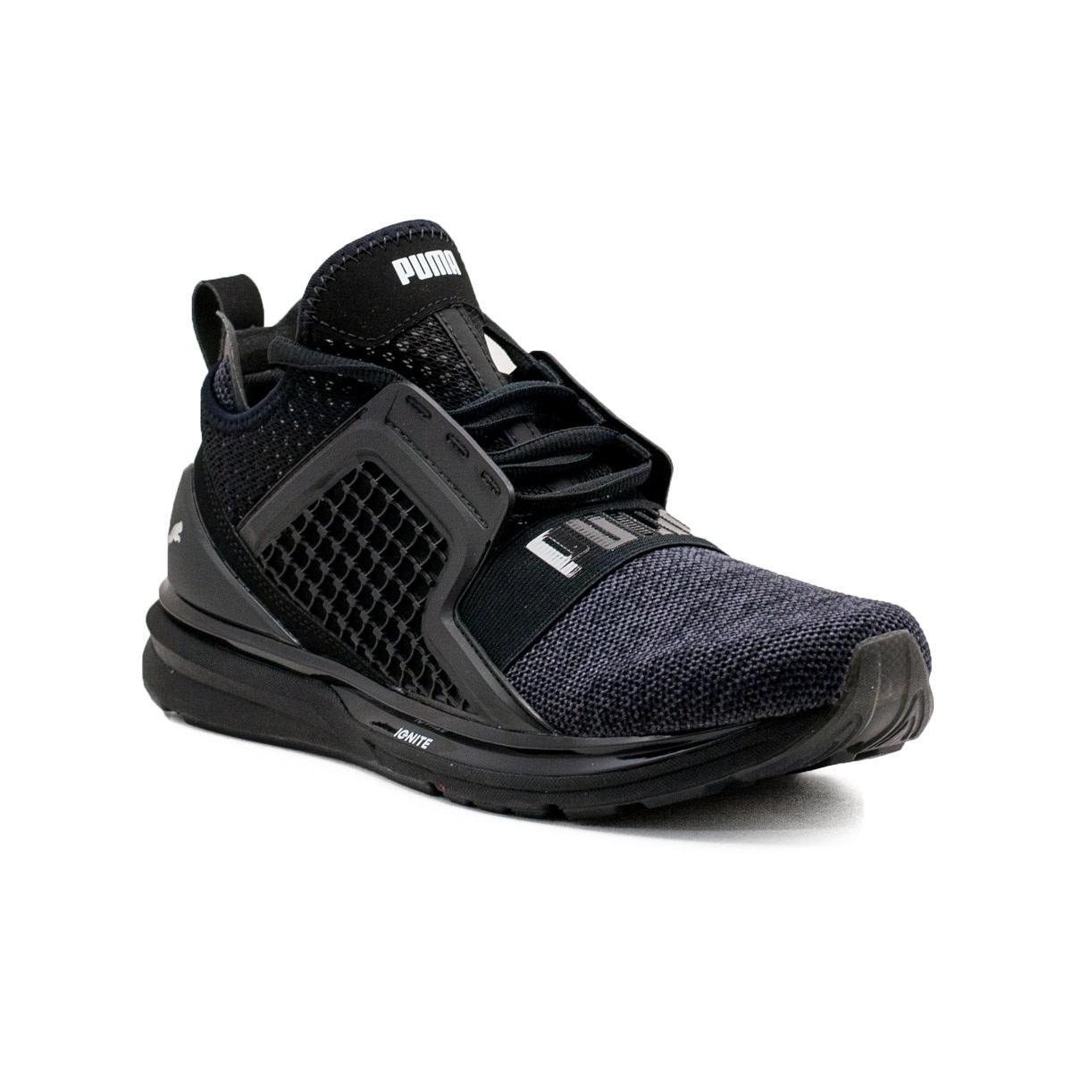 Mens PUMA IGNITE LIMITLESS KNIT Black 