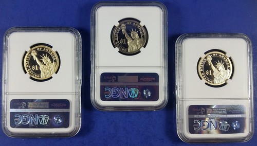 2016 S PRESIDENTIAL DOLLAR 3 COIN SET NGC PF70 - Picture 2 of 6