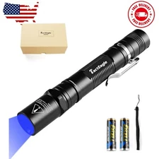 UV Flashlight 365nm UV Light Blacklight UVA-T2 Powered by 2 AA Battery