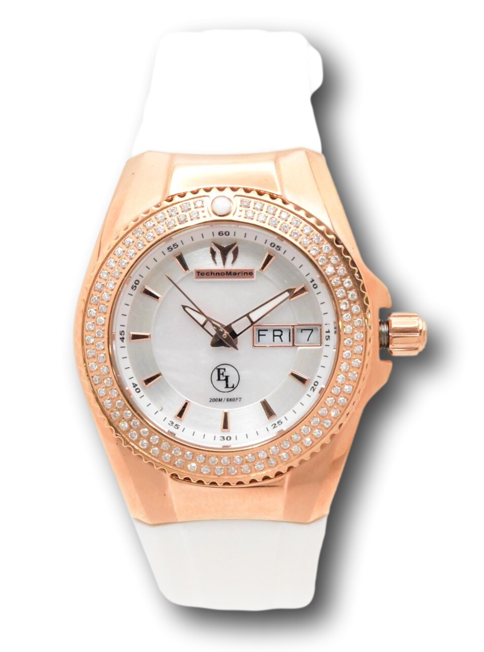 TechnoMarine Eva Longoria 35mm Rose Gold Diamond Cruise Watch TM-416006 0.59ctw