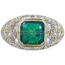 Calibrated Emerald Square Cut With 925 Sterling Silver Ring For Men 268