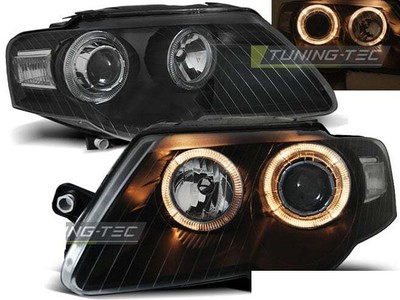 Strålkastare for VW PASSAT B6 3C 05-10 Angel Eyes Svart RHD/LHD Gratis frakt LPV