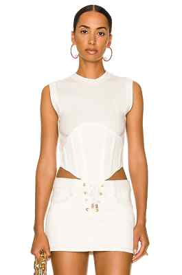 Dion Lee Fin Rib Corset Tank Top Ivory Sleeveless S NWT $540