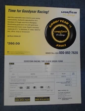 Goodyear Tire & Rubber Co Time for Goodyear Racing! Eagle tire clock 1998 