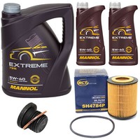 MotoröL Set Mannol Extreme 5W-40 7 Liter + ÖLfilter + Schraube FüR Audi A6 3.2