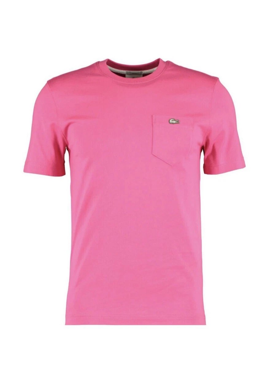 LACOSTE Live Pink Front Pocket T Shirt Size Small