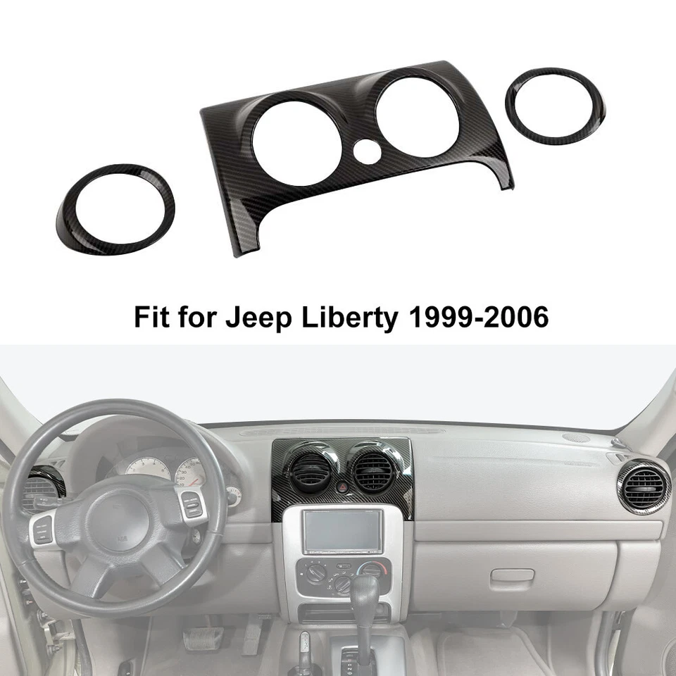 Kit de ajuste de cubierta de cambio de ventilación de aire de volante de carbono 10X para Jeep Liberty 1999-06 Foto 4 de 4