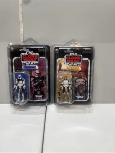 ✅Star Wars Vintage Collection Clone Wars CAPTAIN REX & WOLFFE W/Cases FRESH CASE