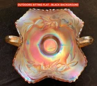VINTAGE FENTON MARIGOLD “STRAWBERRY” CARNIVAL GLASS BON-BON - AVERAGE