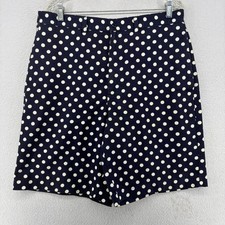 J.CREW OAR Shorts Mens 34 Chino 9" Polka Flat Front 100 Cotton Blue USA Vtg