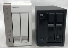 [Lot of 2] 2-Bay NAS (QNAP TS-251 NAS, WDBBAZ0120JBK-20) NO DISKS, Power Tested