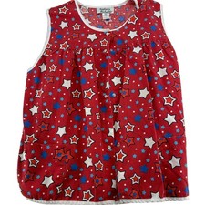 Anthony Richards Apron Womens XL Smock Red Patriotic Star Snap Front Vest
