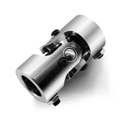 Steering Universal Joint 1'' Round x 1'' Round Single U Joint Shaft,Total Chrome