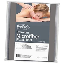  Premium Microfiber Massage Fitted Sheet, Cool Grey, Ultra-Light, Stain and 