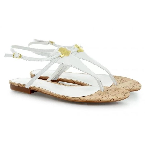 Women Ralph Lauren Sandals White Leather 39.5