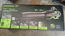 Greenworks 80V 770CFM Backpack Leaf Blower with 4Ah Battery and 4A Rapid Charger