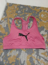 Puma Pink Sports Bra Wireless Pull Over Unlined 26-29 Inch Chest No Sz Tag