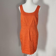 MICHAEL Michael Kors Dress Womens 12 Orange Sleeveless Scoop Neck Sheath Lined