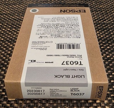 GENUINE EPSON T6037 LIGHT BLACK 220ml INK STYLUS PRO 7800 7880 9800 9880