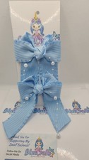 BLUECRAFTS HAIRBOWS" Mini Cheerbows " Ruffle Blue
