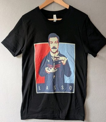 Ted Lasso Cup Of Tea Black Canvas T-Shirt Unisex Medium Obama Hope Red Blue