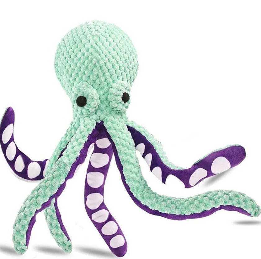 1pc Plush Octopus Dog Toy with Squeaker &ndash; Soft, Fun & Anti-Boredom Play-NEW