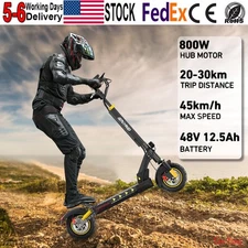800W 28mph Electric Scooter with Seat,10" Off Road Foldable e Scooter for Adults