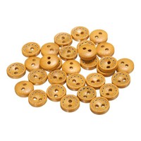 "16L Holz NäHknöPfe 3/8\" (10Mm) 2 LöCher 30 StüCk Orange Diy Kissen Deko"