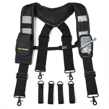 Magnetic Suspenders Tool Belt Suspenders with Large Moveable Phone Holder Work