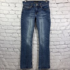 Y2K Bebe Jeans Womens Size 27 Denim Straight Leg Stretch Made in USA