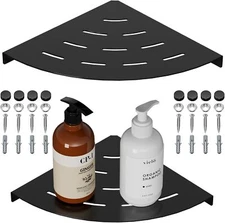 2 Pack Corner Shower Shelves 304 Stainless Steel Matte Black Corner Shower Shelf