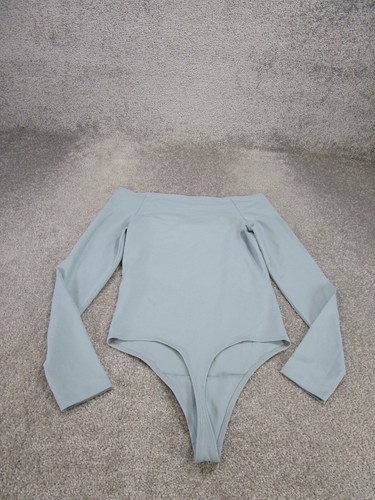 Abercrombie & Fitch Bodysuit Womens Small Blue Stretch Off The Shoulder NEW - Picture 3 of 8