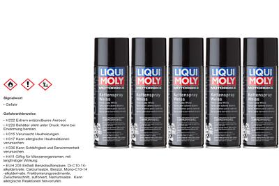 5x Liqui Moly Motorbike Kettenspray weiß white Grease Dose Aerosol 400 ml