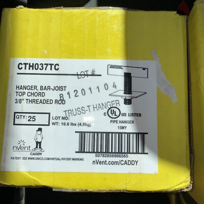 Erico nVent Caddy (CHT037TC) Top Chord Truss-T Hanger 3/8   (25) Per Box