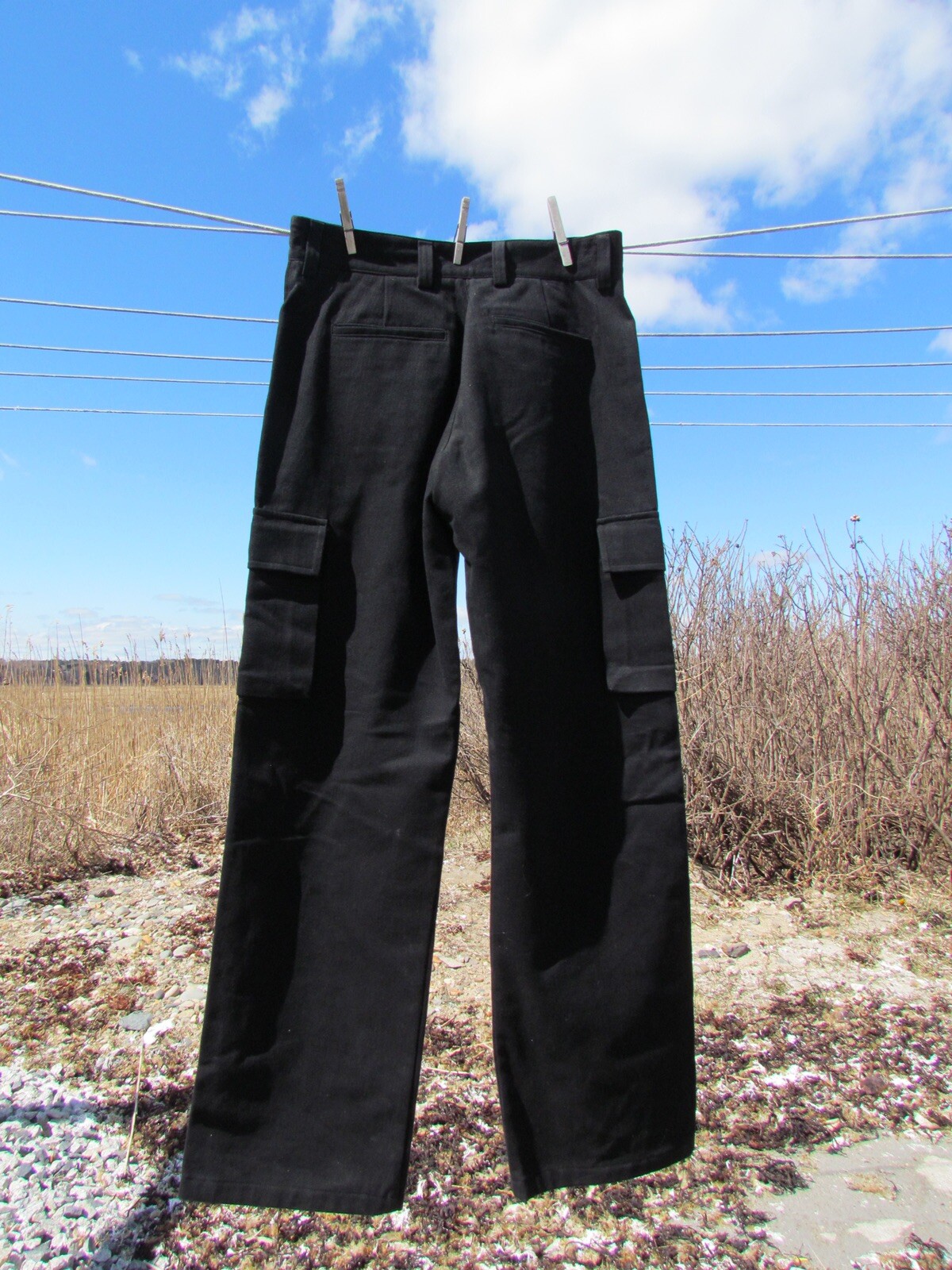 NEW 34 GUY LAROCHE black cargo pants ITALY mens trousers sexy classic rugged hot